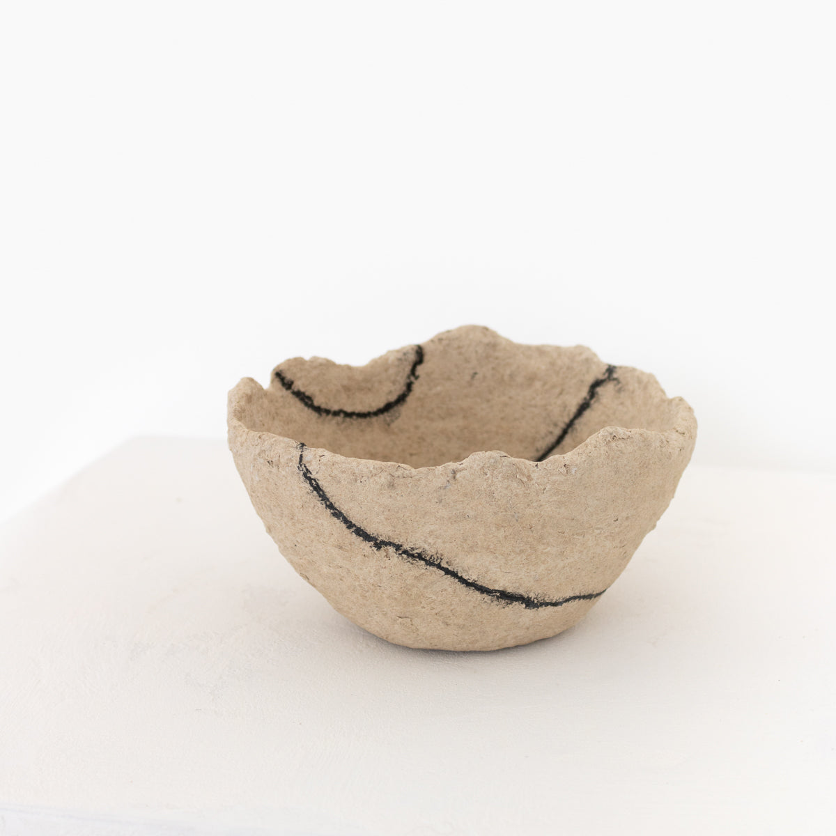 Handmade by Montana artist Jennifer Alden Design, Vessel Study No. 46 is a contemporary sculpture made from paper clay and charcoal. Each unique vessel in this collection is one-of-a-kind, rare, and both primitive and modern. Angle number 3