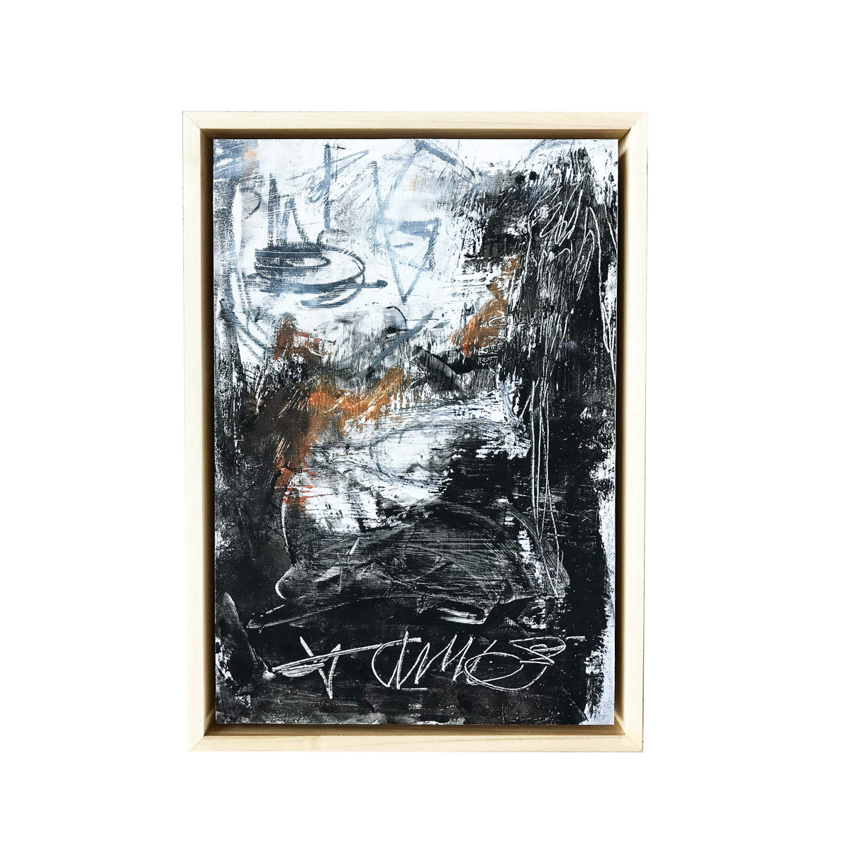 Rincon - cold wax painting by Jennifer Alden Design is created by building up layers of oil paint and mark-making. Slowly the layers get covered, revealed, parts covered again until you have a composition you feel frame-worthy.