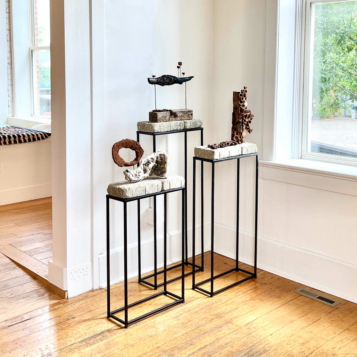 Jennifer Alden Design one-of-a-kind contemporary sculpture made from paper clay, wire and salvaged wood from the 2021 Bridger Foothills Fire.