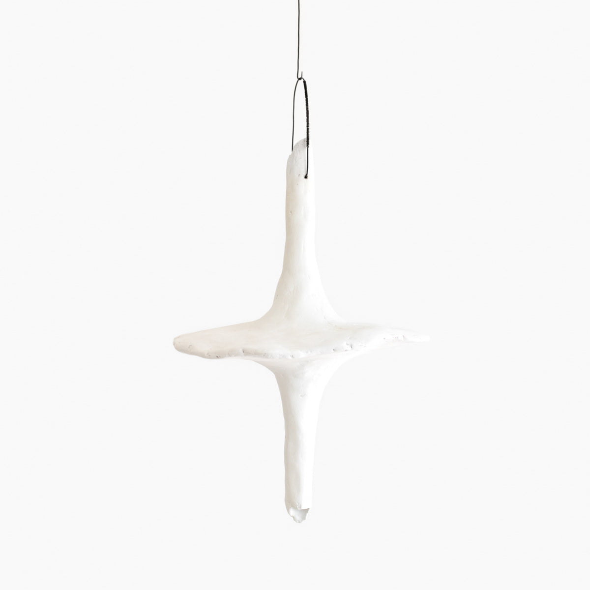 These representational fungi are handmade from paper clay, plaster, paint and wire. Jennifer Alden Design one-of-a-kind contemporary hanging sculpture.