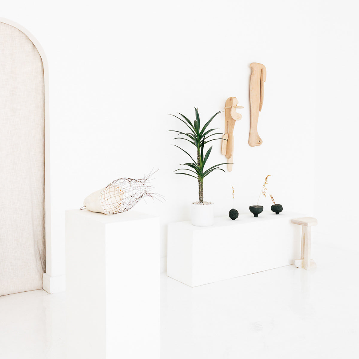 Handmade by designer Jennifer Alden, Vessel Study No. 37 is an organic, contemporary sculpture made from paper clay, plaster, paint and wire. Each unique vessel in this collection is one-of-a-kind, rare, and both primitive and modern. 