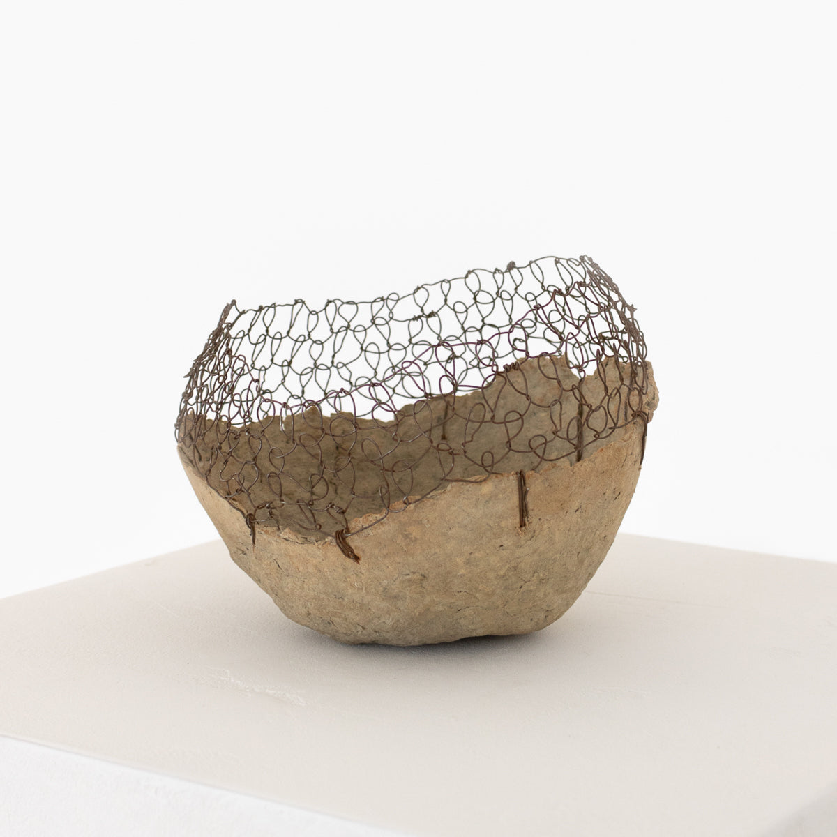 Vessel Study No. 38, handmade with recycled cardboard boxes and wire. A one-of-a-kind Jennifer Alden Design contemporary sculpture.