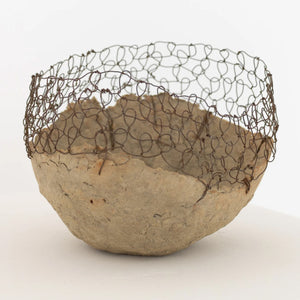 Vessel Study No. 38, handmade with recycled cardboard boxes and wire. A one-of-a-kind Jennifer Alden Design contemporary sculpture. In Various Forms Art Gallery.
