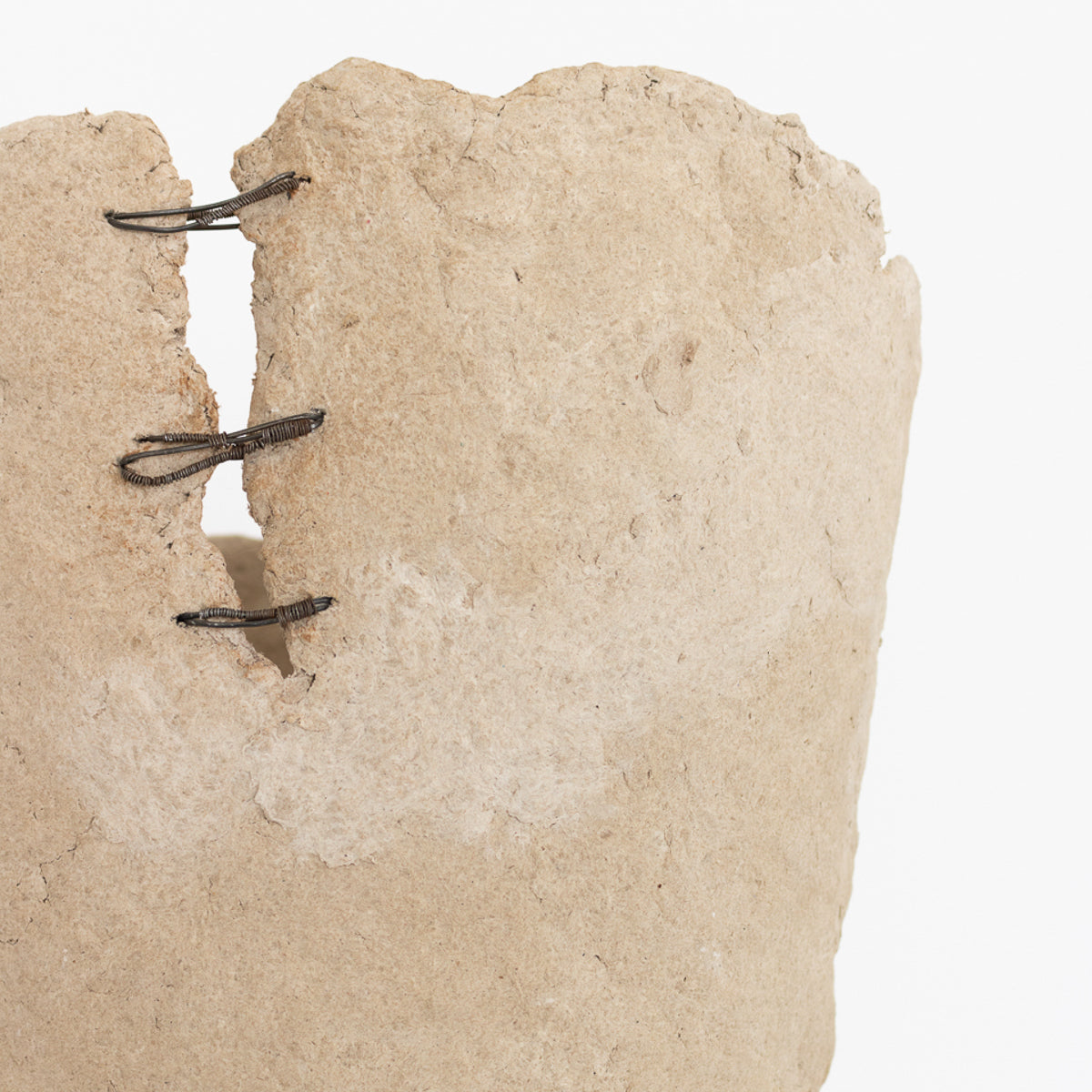 Handmade by designer Jennifer Alden, Vessel Study No. 42 is a contemporary sculpture made from paper clay and wire. Each unique vessel in this collection is one-of-a-kind, rare, and both primitive and modern. 