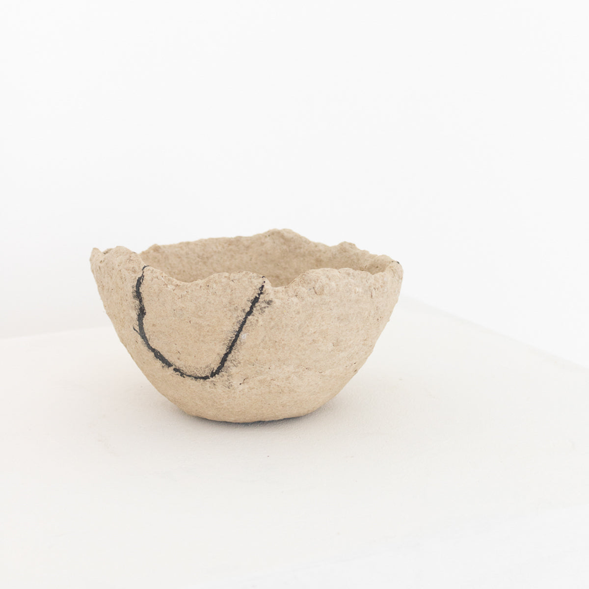 Handmade by Montana artist Jennifer Alden Design, Vessel Study No. 46 is a contemporary sculpture made from paper clay and charcoal. Each unique vessel in this collection is one-of-a-kind, rare, and both primitive and modern. Another angle.